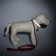 Set of collar (34-45x2 cm) reflective and leash (130x1 cm), red