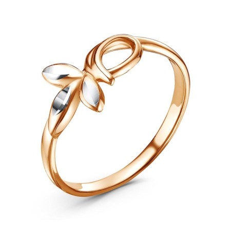 Ring "Victor" curl, pink gilding, 16.5 size