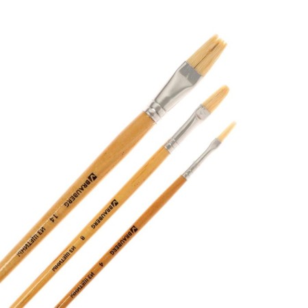 Set of brushes bristles 3 pieces: flat No. 4, 8, 14-1