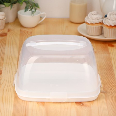 Cake with latches, 28 × 28 cm, white color