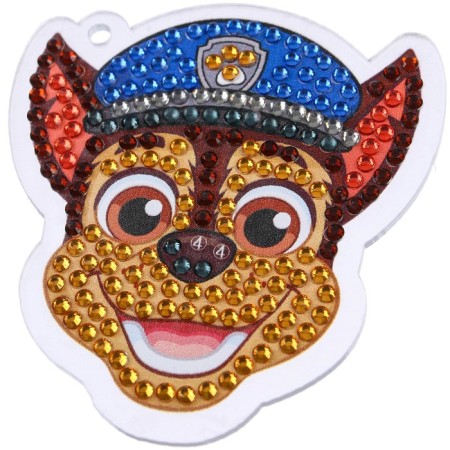 Diamond mosaic on a key fob, 6.5x7 cm, puppy patrol-4