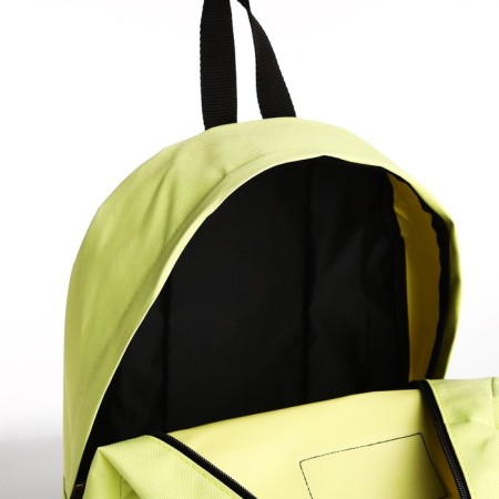 Young backpack from textiles on lightning, external pocket, lemon color-5