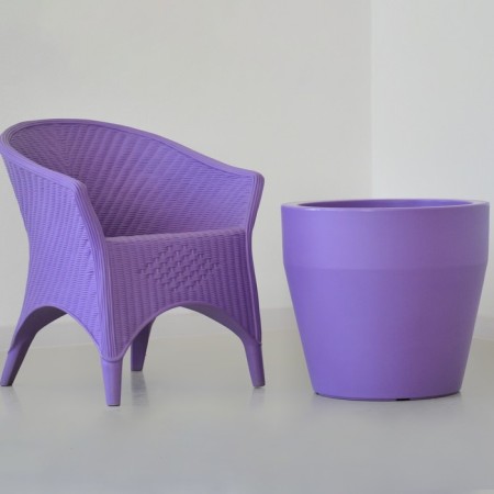 Kashpo for flowers "Chalice" 58x52 cm, 90 l, lilac color-1