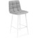 Baric stool for metal/velor, white/gray 43x42x93 cm