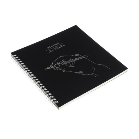 Sketchpad 195x195 mm, 20 sheets on the crest, Handmade, 200 g/m2, designer cardboard cover, foil embossing-1