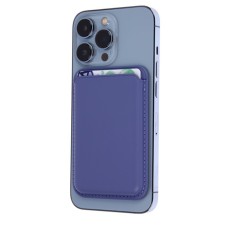 Cartholder for phone, leather, magsafe, blue