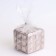 Candle "Square to a Point" in a candlestick of gypsum, 7.5x6.5cm, champagne