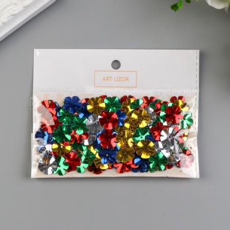 Set for creativity of sequin 10 grams "Multi -colored flowers" 1.5x1.5 cm-3