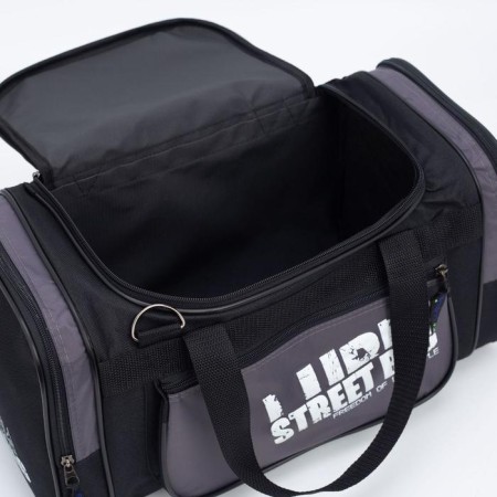 Road bag on lightning, 3 outer pockets, long belt, black/gray color-3