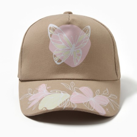 Baseball cap for a girl, beige color, size 54-1