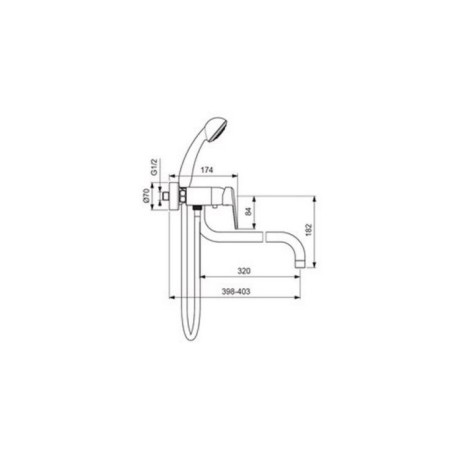 Vidima Balance Ba268AA bath mixer, single -leaf, pour 84 mm, watering can, chrome-1