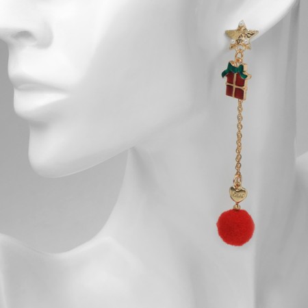 New Year! Earrings "New Year" gifts, colored in gold-3