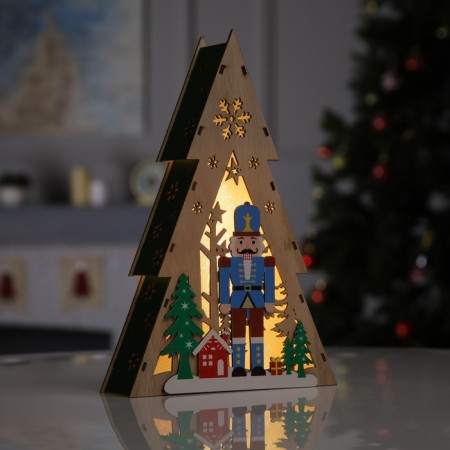 LED figure "Nutcracker" 20 × 30 × 5.5 cm, wood, batteries AAAH2 (not complete), glow warm white