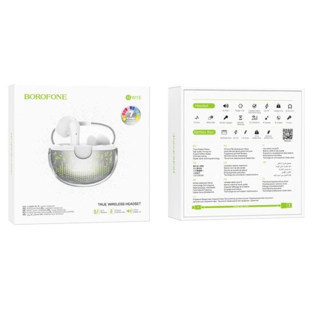 Wireless headphones Borofone BW15, inserts, TWS, microphone, BT5.3, 30/250 mAh, white-4