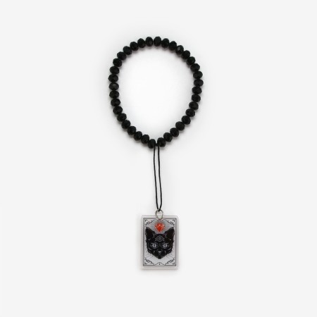 Keychain beads for keys "Black Cat", 15 x 2.8 cm-4