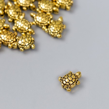 Beads Metal for creativity "Turtle" gold set 20 pcs-1