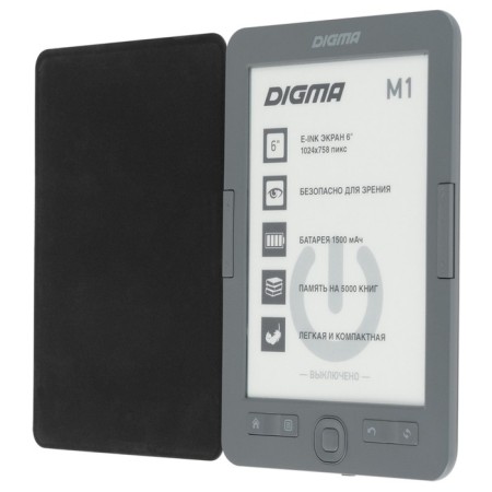 Digma M1, 6 "E-Ink, HD, 1024x758, 600 MHz, 4 GB, Micro SDHC, Gray.-8