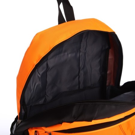 School backpack from textiles on a zipper, 4 pockets, color orange color-5
