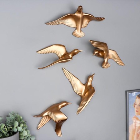Souvenir Polystone Wall Decor "Seagull" Mix Gold-1