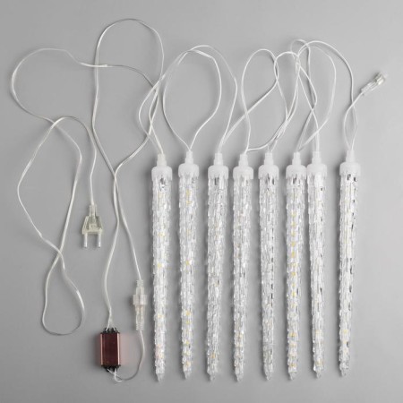 Garland "icicles rhyflated" 2.5 × 0.3 m, IP65, transparent thread, 192 LED, green glow with a drain effect, 12 V-3