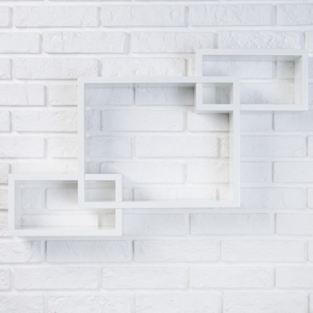 Set of shelves 1+2 white, large 40*30cm, 2 average 25*15cm