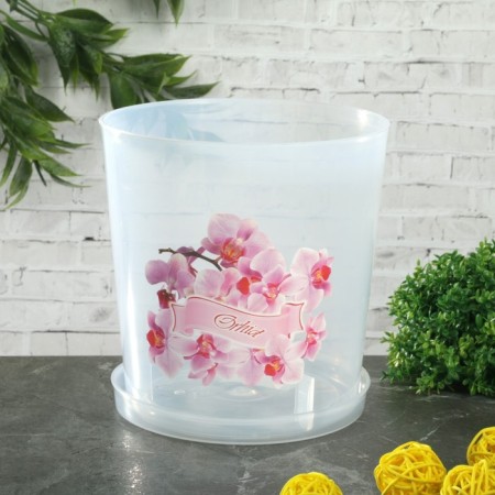 Pot for orchids with a pallet, 1.8 l, color mix-10