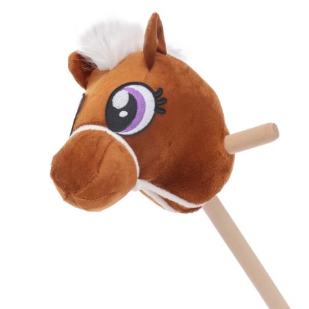 Soft toy "horse-horseman", on a stick, mix, brown color-10