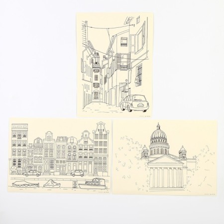 Sketching on watercolor paper "Architecture"-5