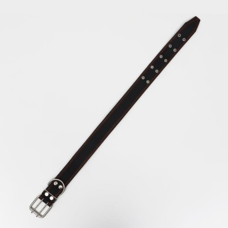 Leather collar on synthetic winterizer, 82 x 4.5 cm, Osh 50-70 cm, black-2