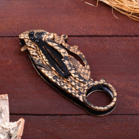 Knierambit knife "Lizards", blade 6 cm, with a latch-2