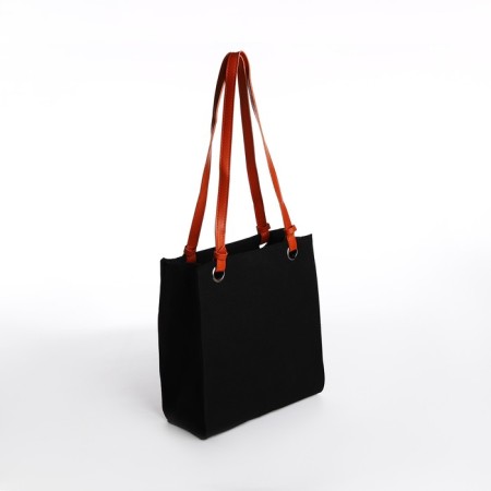 Bag Female Tout with zipper, black color-1