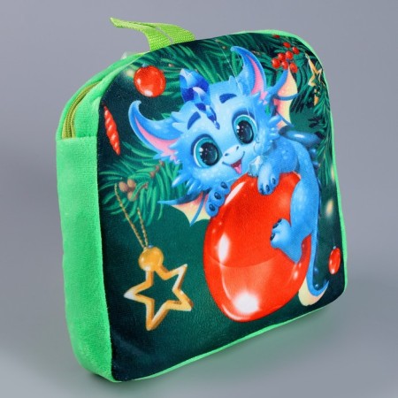 Baby backpack "Dragon on a Christmas ball", p. 24 × 24 cm-2