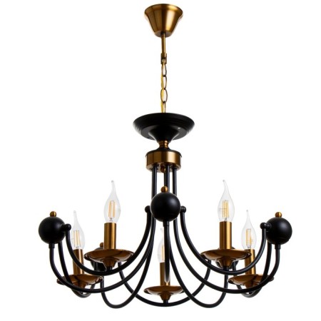 Chandelier "Floa" 5he14 40W black and gold 60x73x60 cm Bayerlux