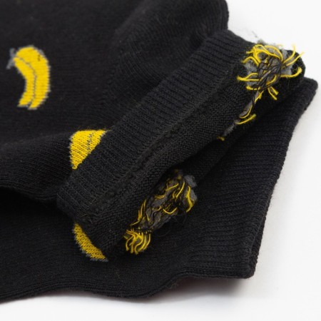Women's socks "bananas", black color, size 23-25-3