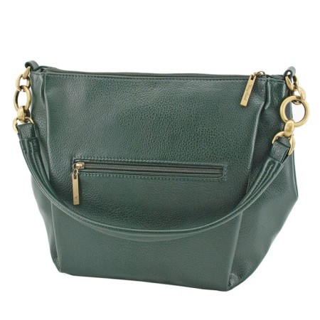 Female bag, artificial leather, green 22x10x26 cm-1