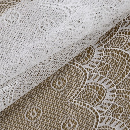 Lace elastic fabric, 190 mm × 2.7 ± 0.5 m, white color-1