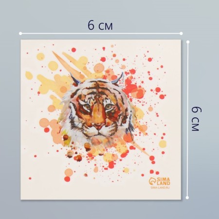 Tattoo on the body color "watercolor. Tiger" 6x6 cm-1