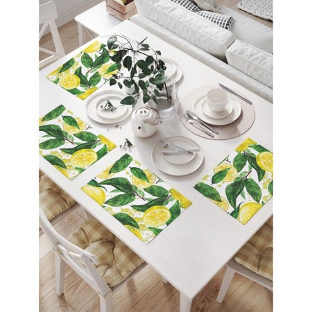 Set of napkins for setting the table "Lemon tree", rectangular, size 32x46 cm, 4 pcs
