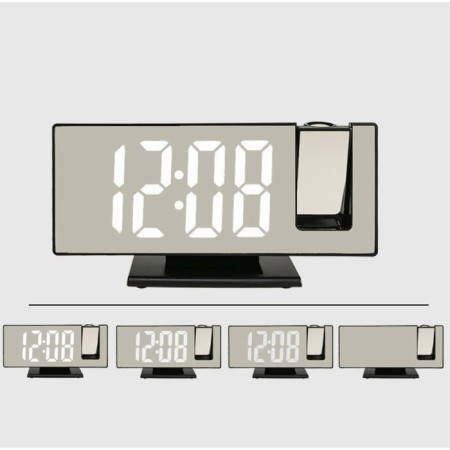 Clock - Electronic desk an alarm clock with a projection on the ceiling, thermometer, calendar, USB-8