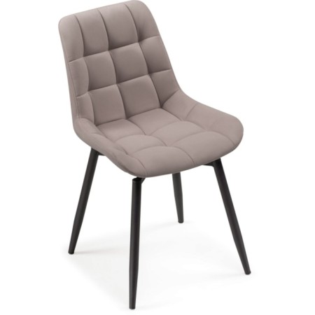 Stool on a chelsea metal -steamer spinning, metal/velor, black/latte 49x55x84 cm-1