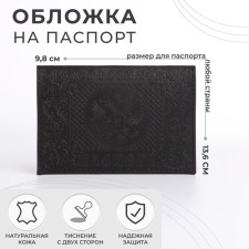 Cover for passport, black color