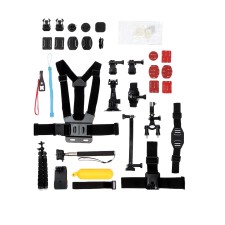 A set of accessories for action camera, 50 items, storage bag