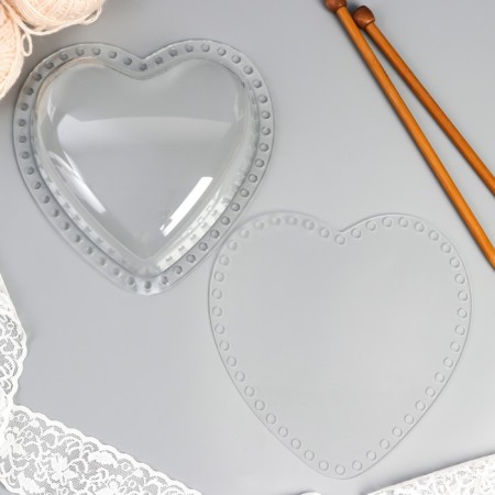 The basis for knitted products of acrylic "Heart" volumetric set 2 pcs 19x19x4.5 cm-1