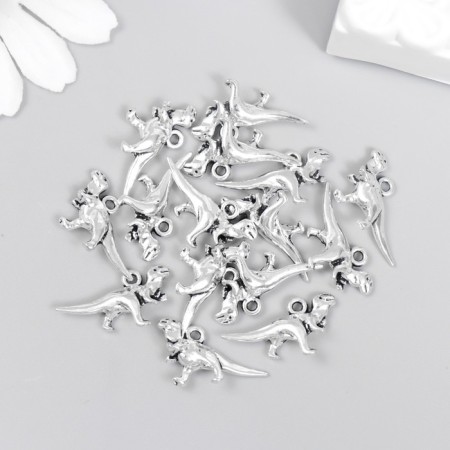 Decor for creativity Metal "Tyrannosavr" silver 2x1.1 cm-2