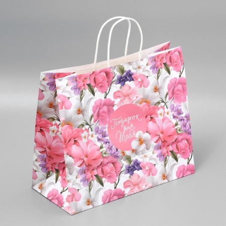 Gift Craft Package, Packaging, “Gift for You”, Flowers, 32 x 28 x 15 cm-4