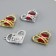 Decor for creativity metal, rhinestones "heart in binding" set of 4 pcs 2.7x2.2 cm