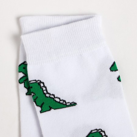 Socks "dinosaurics", white color, size 25-27 (40-42)-2