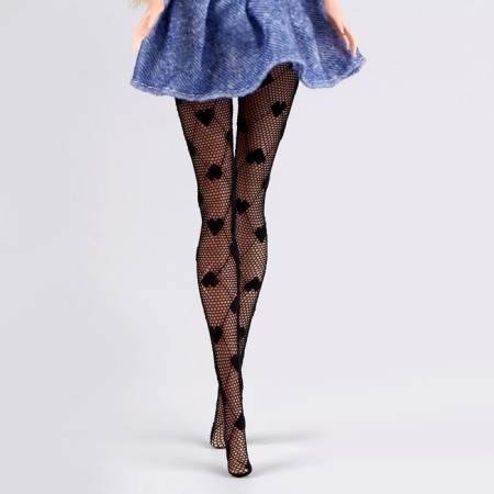 Pantyhose for the doll "hearts", black color