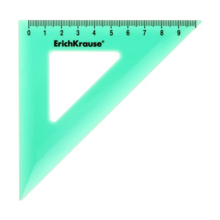 Set of geometric Erichkrause "Pastel Bloom", plastic, small (ruler, square, transporter), mix, in the ZIP package-1