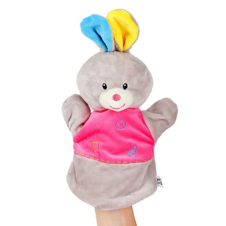 Toy on the hand "Bunny", color gray color-1